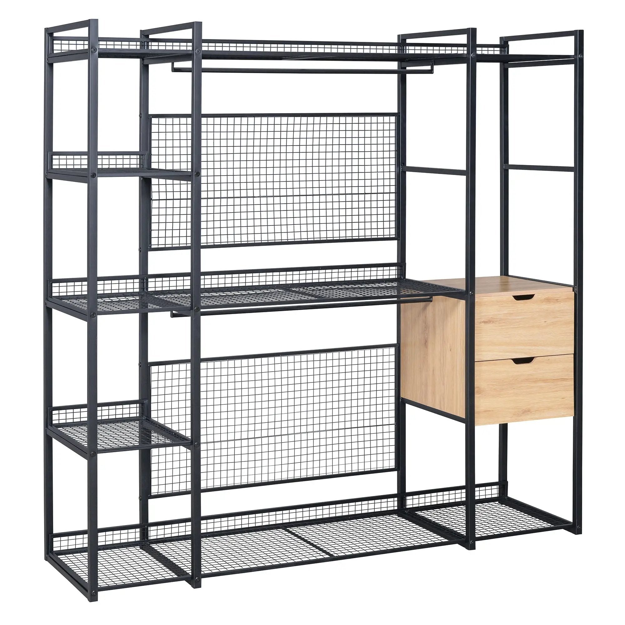Open Style Wardrobe With Hanging Rails, Shelves And Drawers by HouseOfZazla