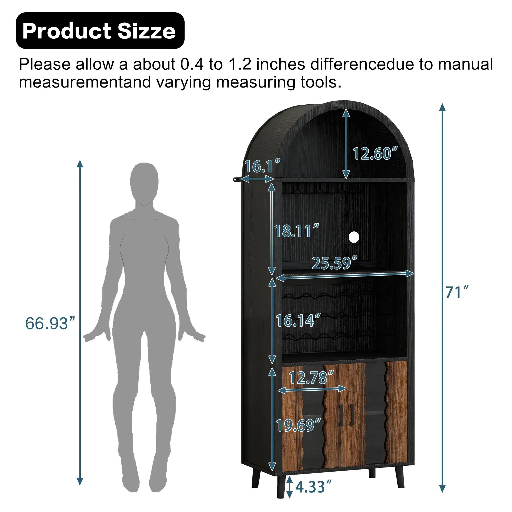 71' Farmhouse Arched Wine Bar Cabinet by HouseOfZazla