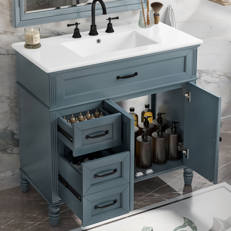 Bathroom Vanity With Sink, Freestanding Cabinet & Drawers by HouseOfZazla