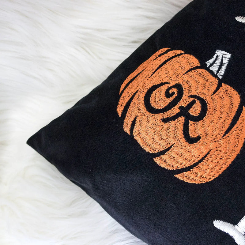 Trick or Treat Halloween Lumbar Pillow – Embroidered by HouseOfZazla