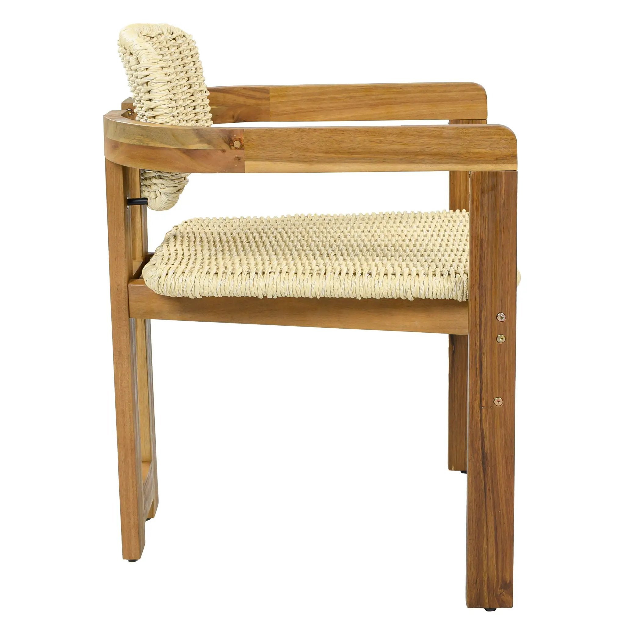 Outdoor Accent Armchairs For Patio (Set of 2) - Natural / Teak by HouseOfZazla