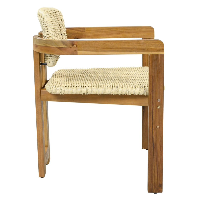 Outdoor Accent Armchairs For Patio (Set of 2) - Natural / Teak by HouseOfZazla