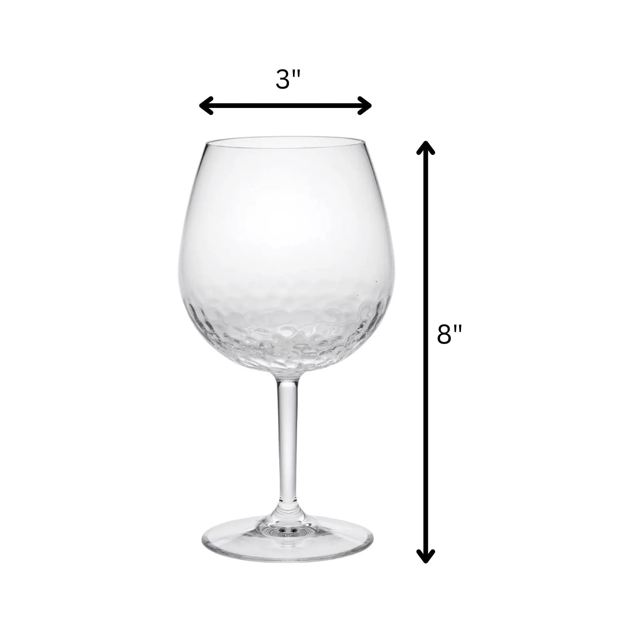 Tritan - Leadingware Unbreakable Wine Glass Set With Hammer Design Bpa Free Plastic, 22Oz - Clear by HouseOfZazla