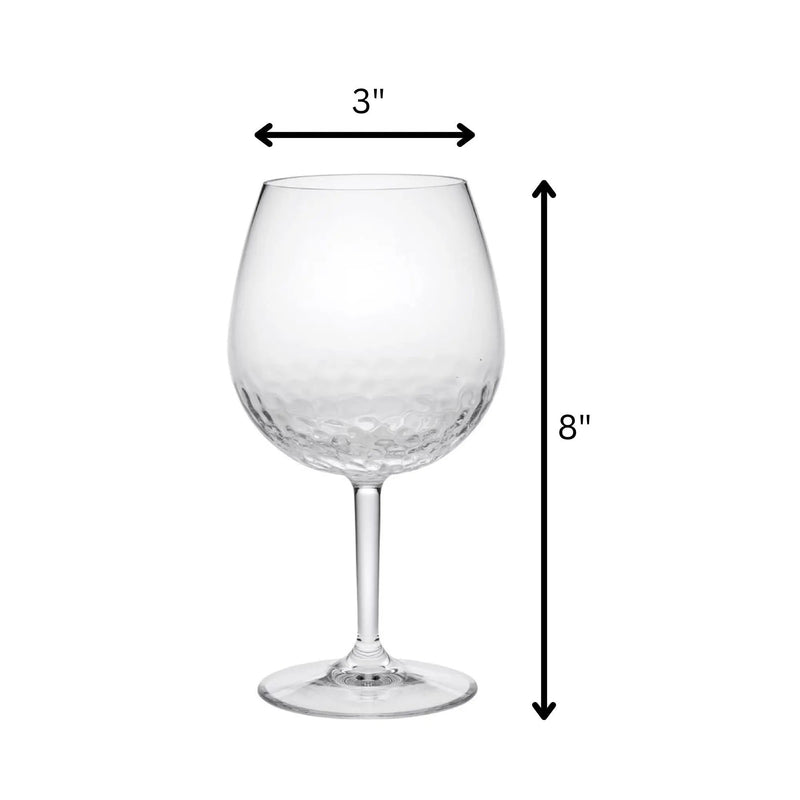 Tritan - Leadingware Unbreakable Wine Glass Set With Hammer Design Bpa Free Plastic, 22Oz - Clear by HouseOfZazla