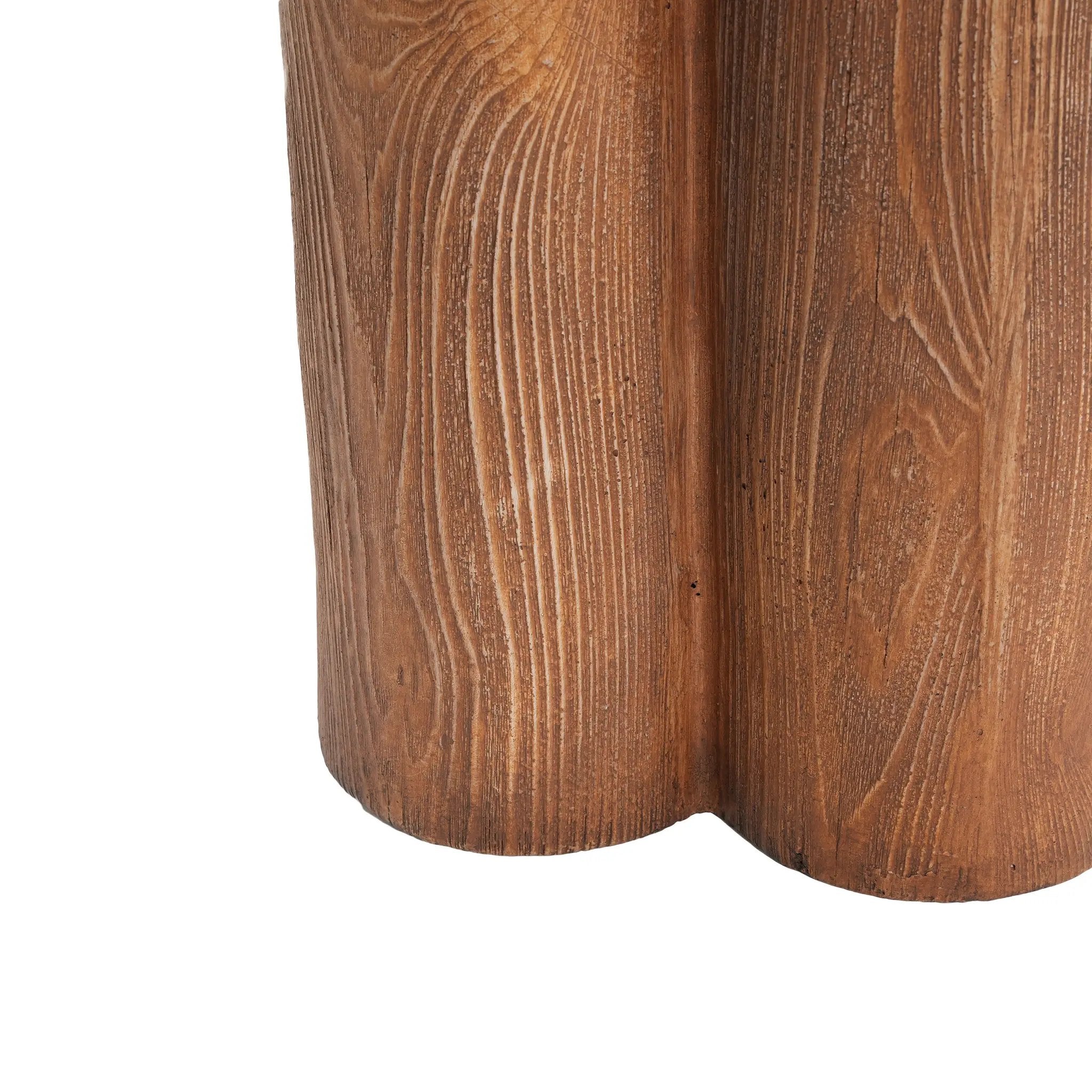 Iris Outdoor Patio Three-Legged Wood-Grain Side Table by HouseOfZazla
