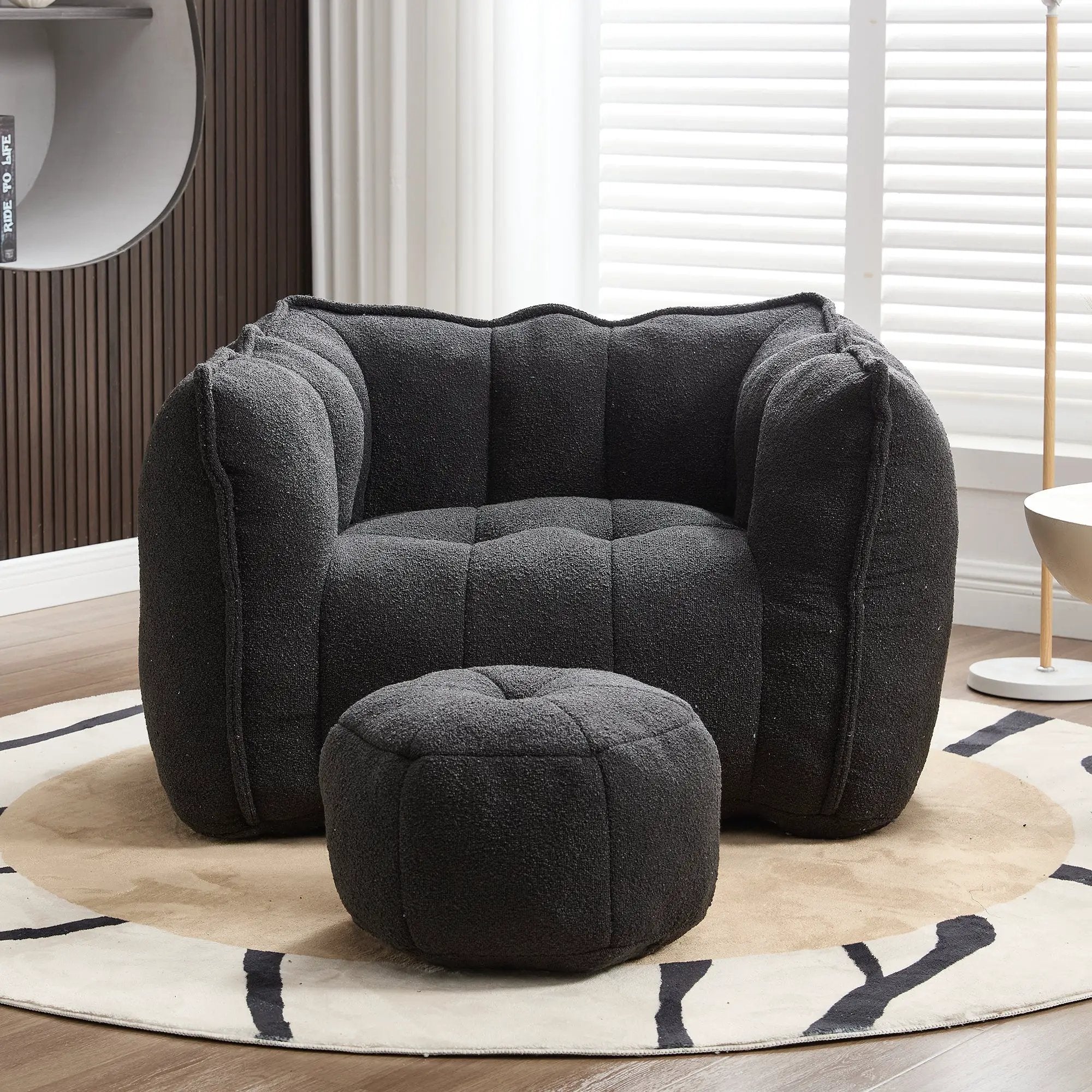 Soft Bean Bag Chair with Footstool by HouseOfZazla