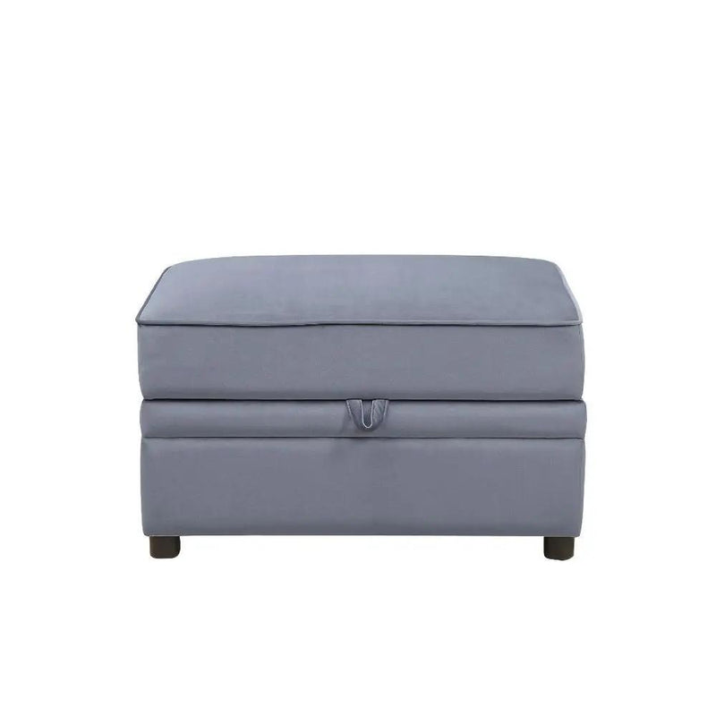 Bois II - Ottoman With Storage - Gray Velvet by Unique Piece Furniture