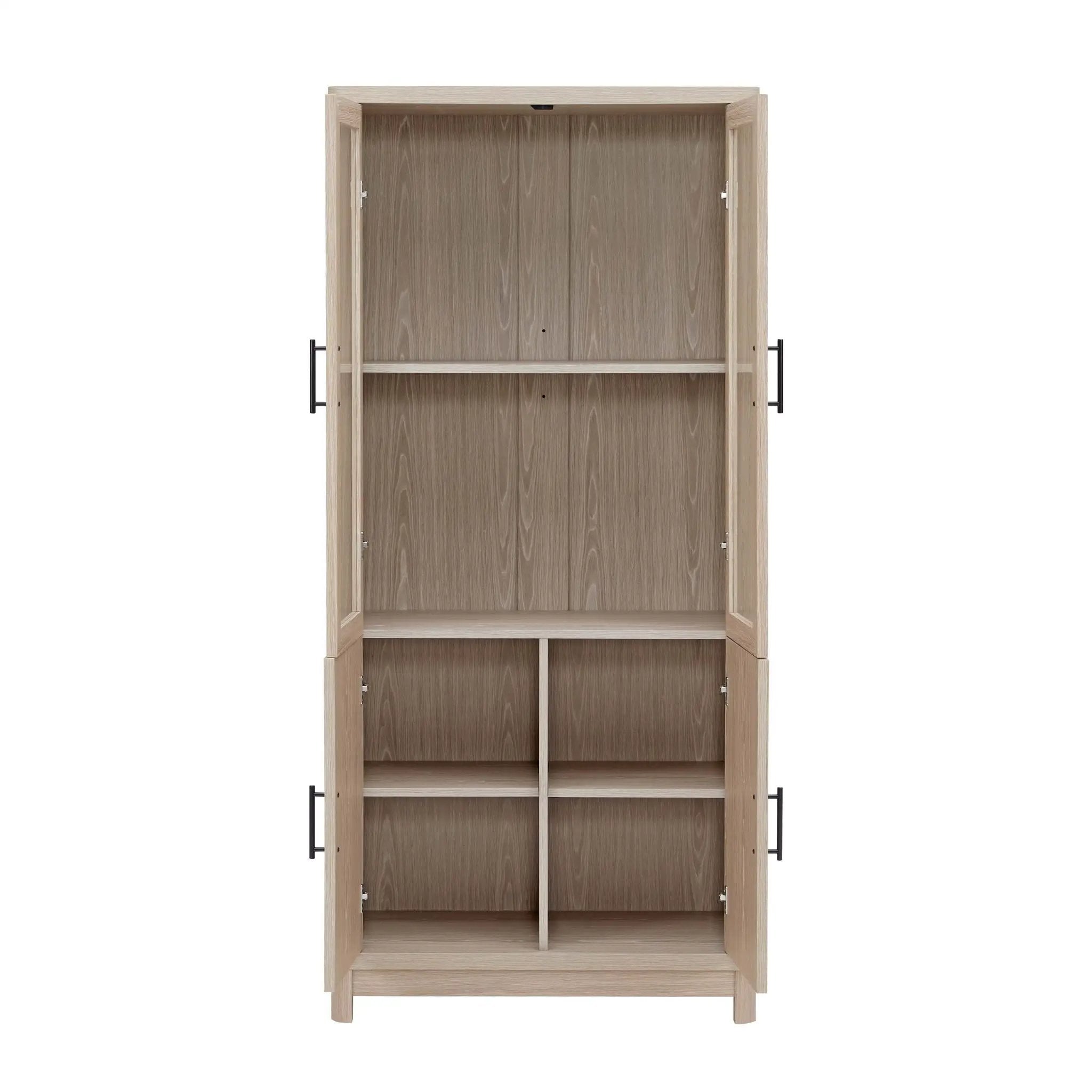 Jodie - Bookcase Cabinet With 6 Adjustable Shelves - Oak by HouseOfZazla