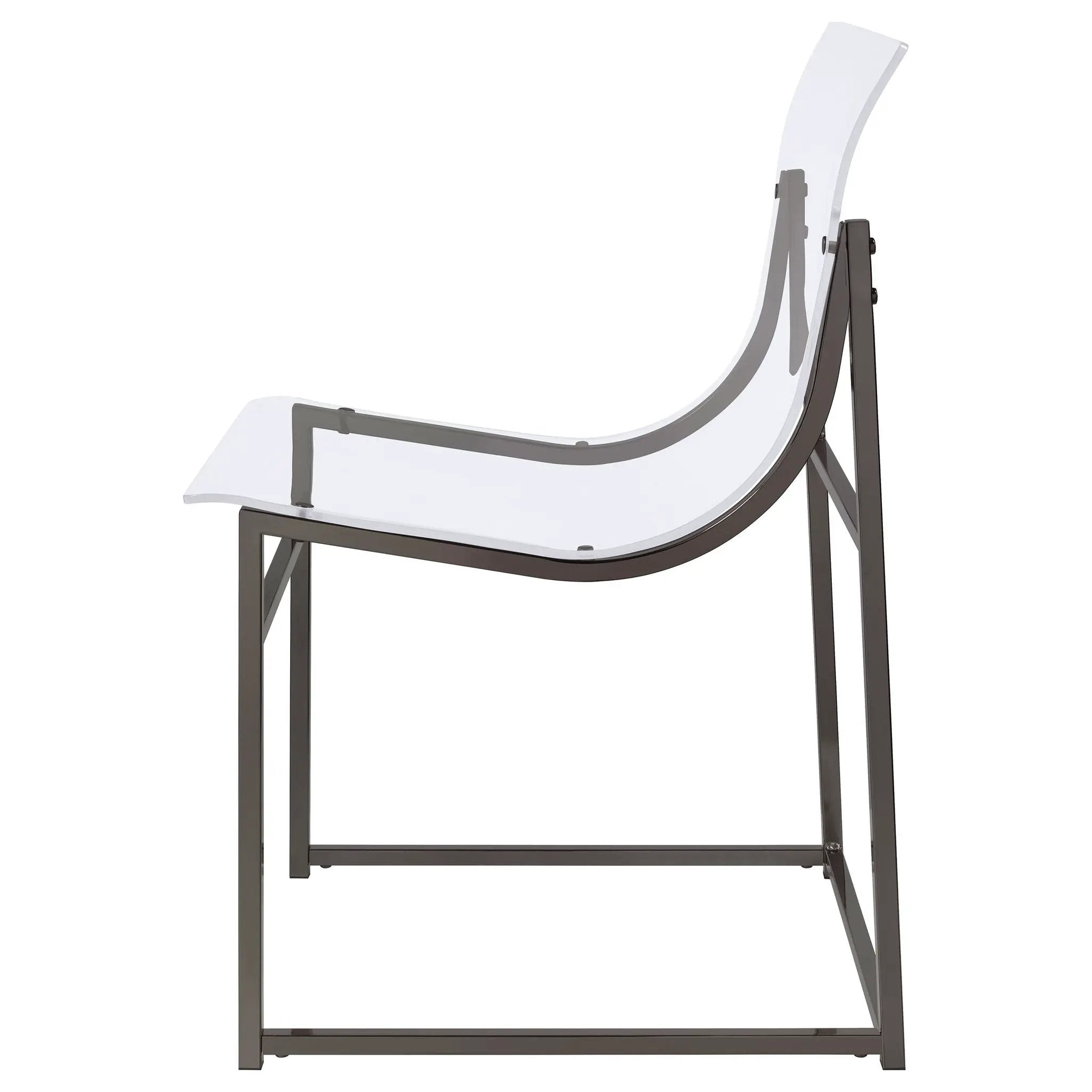 Adino Acrylic Dining Side Chair Black Nickel (Set of 2) by Unique Piece Furniture