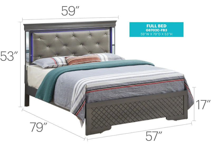 Verona - Full Bed - Metalic Black by Unique Piece Furniture