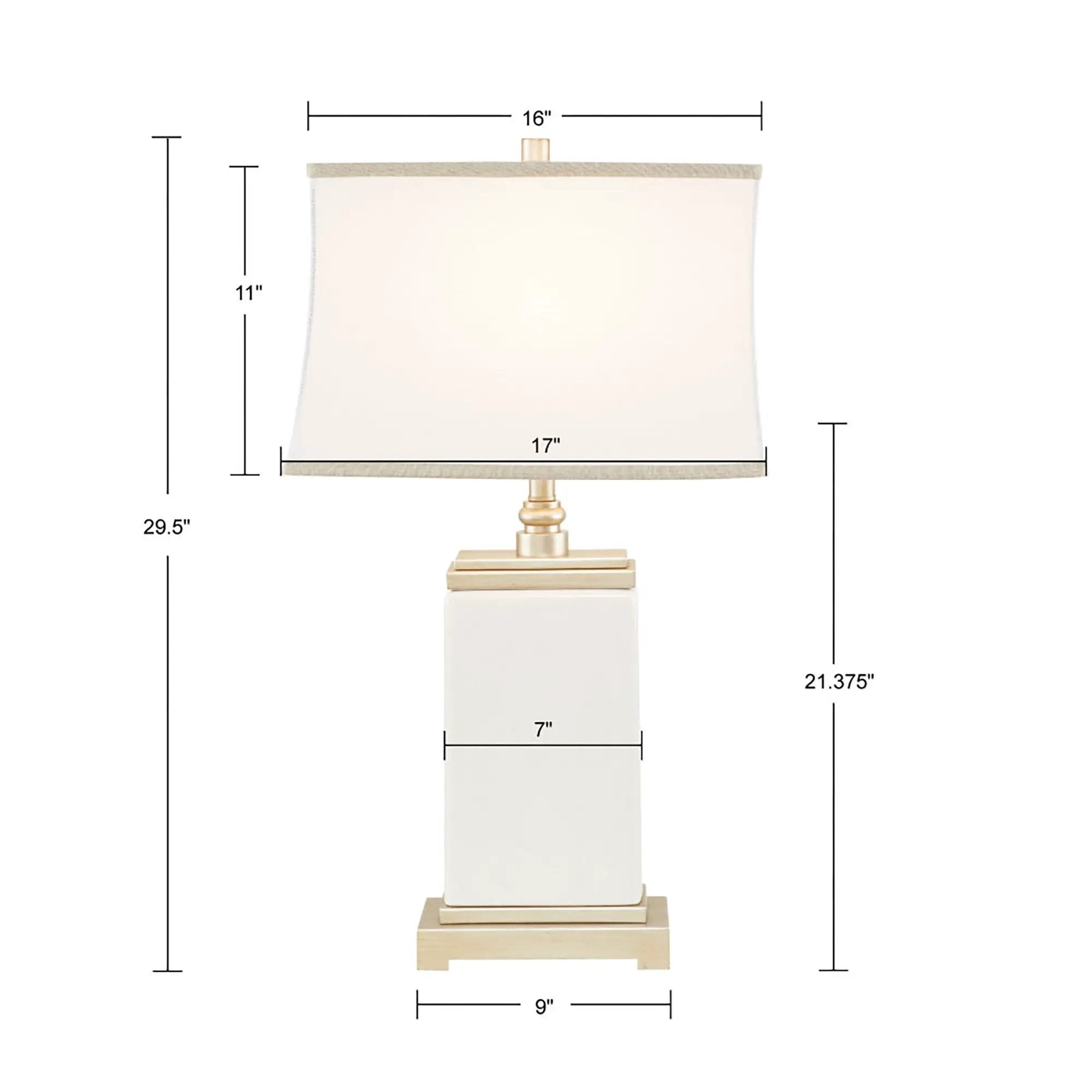 Rectangular Ceramic Table Lamp by HouseOfZazla