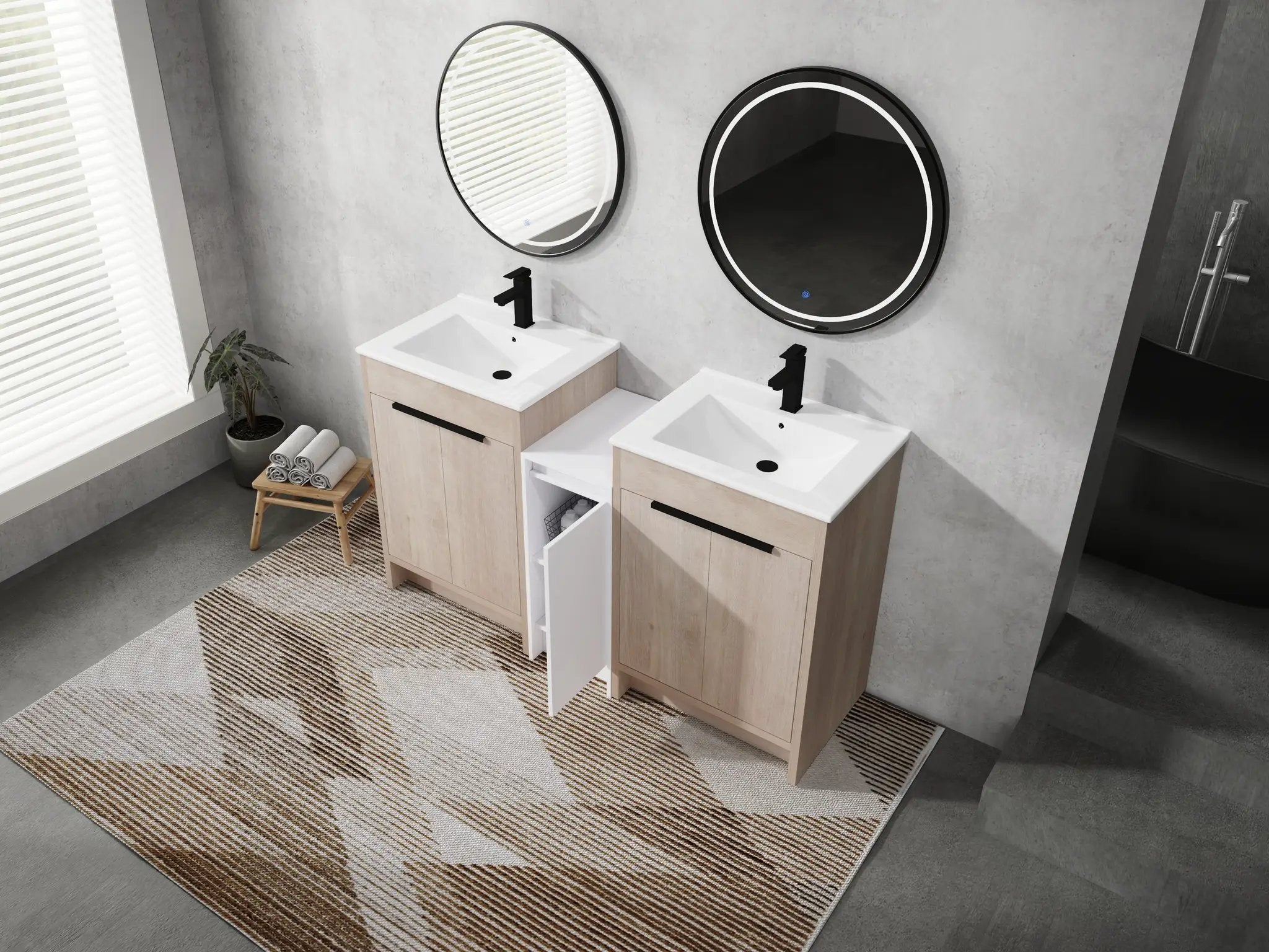 60 Inch Freestanding Bathroom Vanity with Ceramic Sink by HouseOfZazla