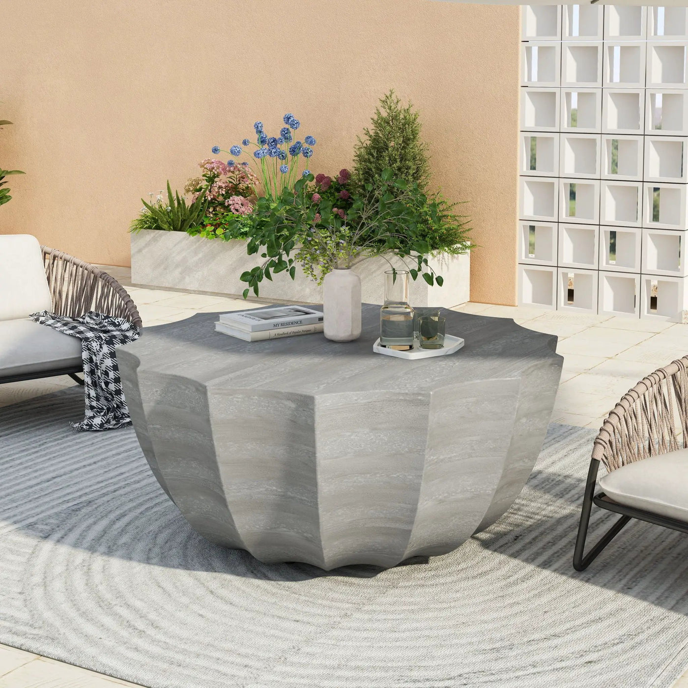 Modern Round Coffee Table For Indoor / Outdoor by Unique Piece Furniture