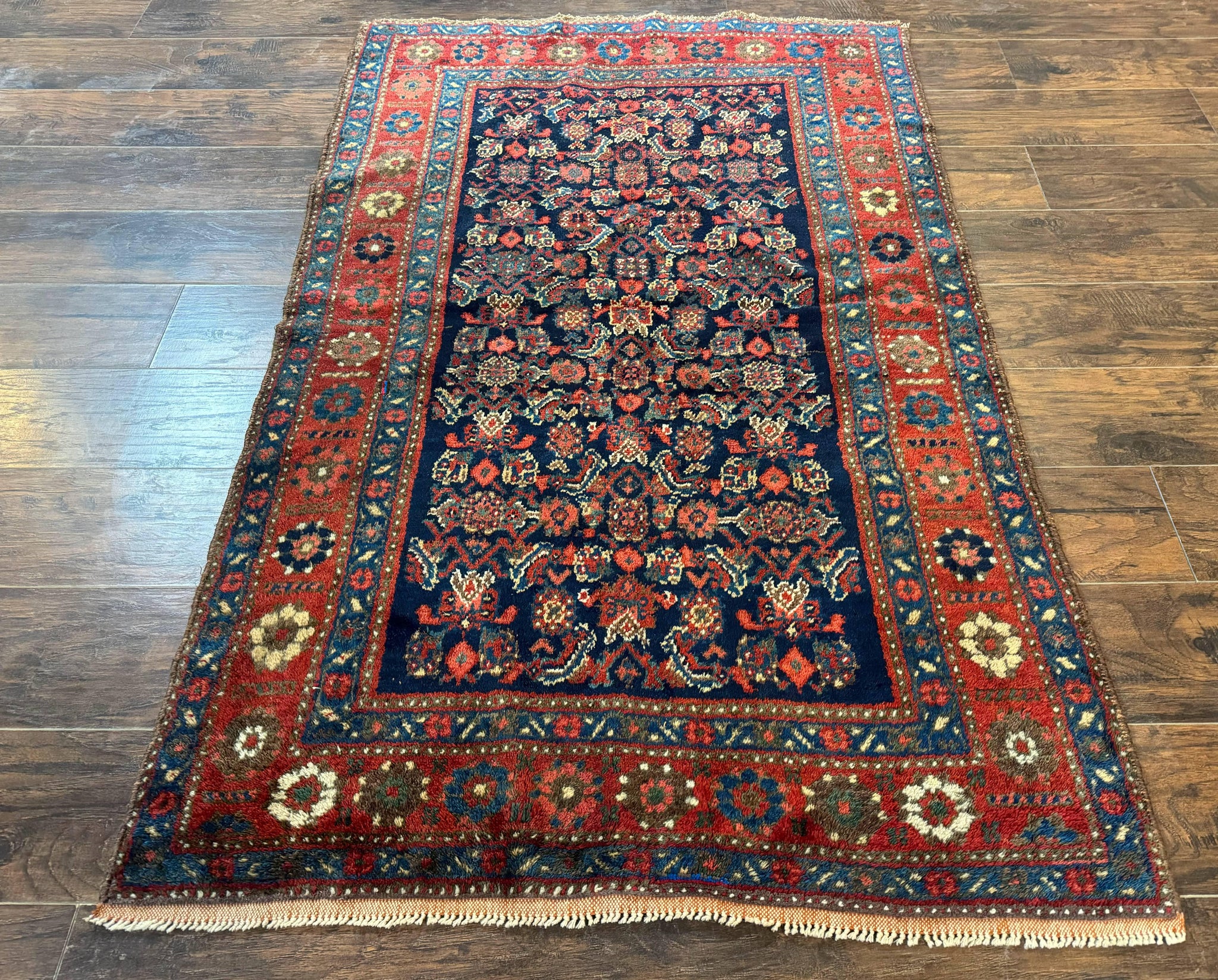 Antique Persian Tribal Rug 4x6, Kurdish Rug by Jewel Rugs