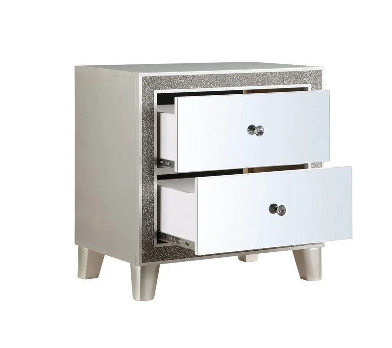Sliverfluff - Mirrored Nightstand - Champagne by Unique Piece Furniture