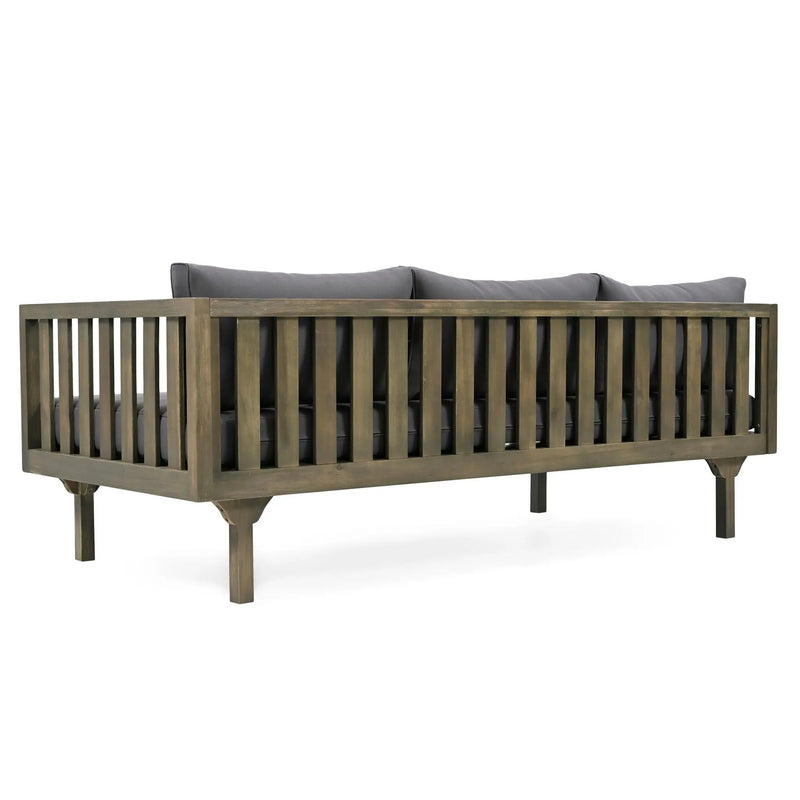 Claremont 3 Seater Daybed Teak Acacia Wood Water Resistant Cushions by HouseOfZazla