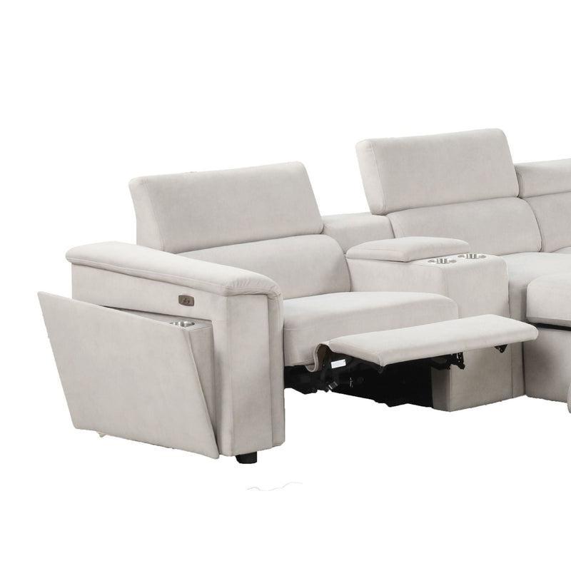 Harvey - Power Recliner Sectional Sleeper - Beige by HouseOfZazla
