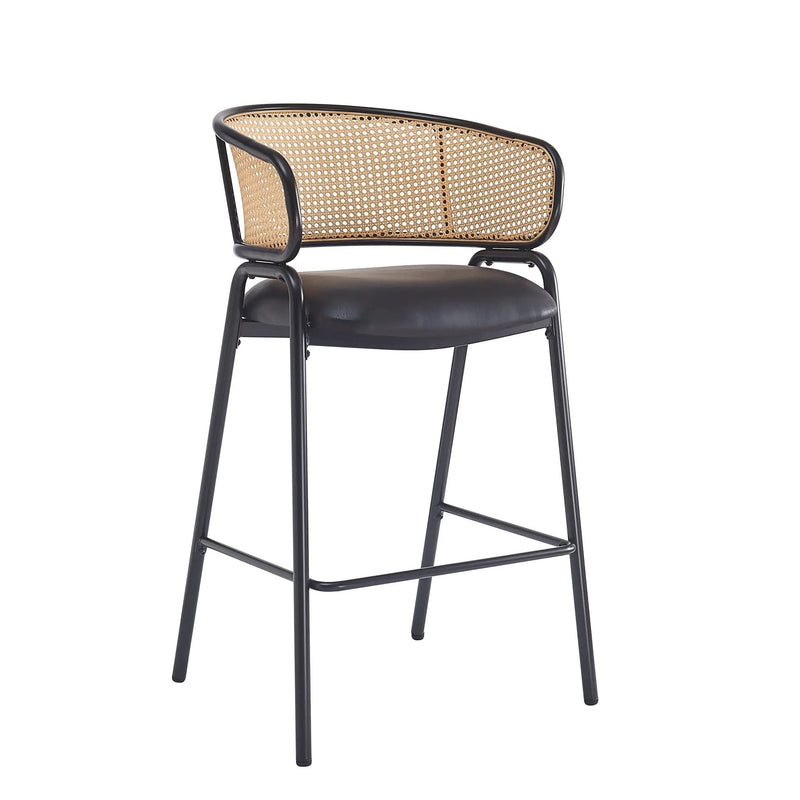 Ethan Indoor Metal Upholstered Barstool Set of 2 by HouseOfZazla