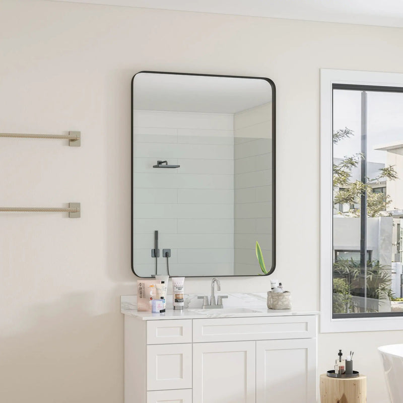 Wall Mirror Rectangular Mirror Metal Framed Mirror Vanity Mirror Dressing Mirror, For Bathroom, Living Room, Bedroom by Unique Piece Furniture