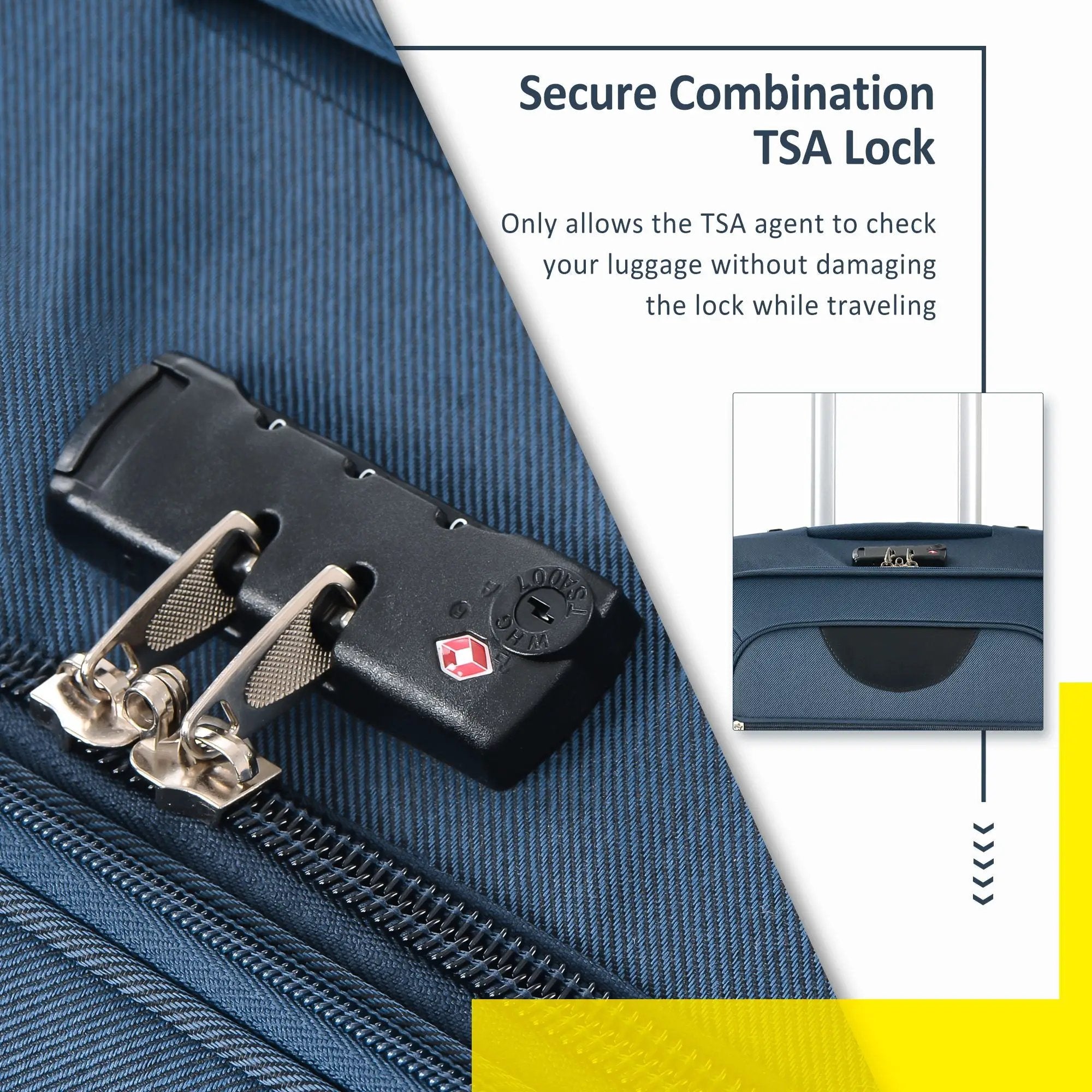 Softside Luggage Expandable 3 Piece Set Suitcase Upright Spinner Softshell Lightweight Luggage Travel Set - Dark Blue by HouseOfZazla