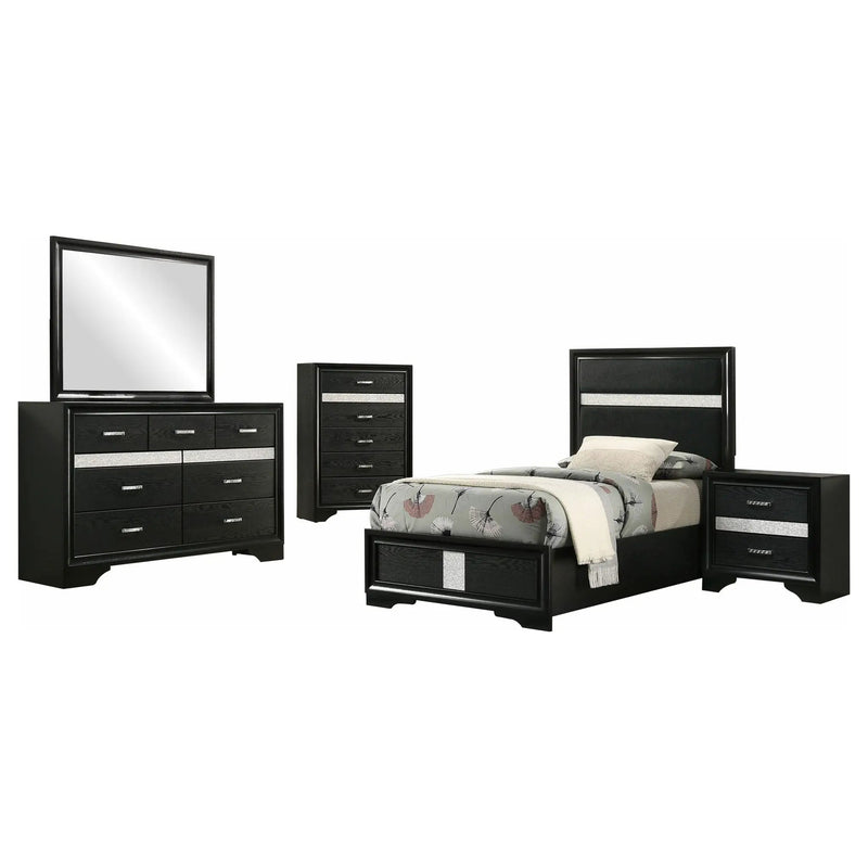 Miranda 5-piece Twin Bedroom Set Black by Unique Piece Furniture