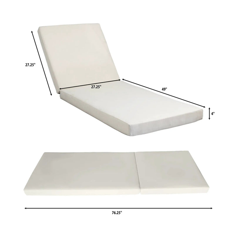 Lounge Chaise Set with Acacia Solid Wood and Cream Cushion by HouseOfZazla