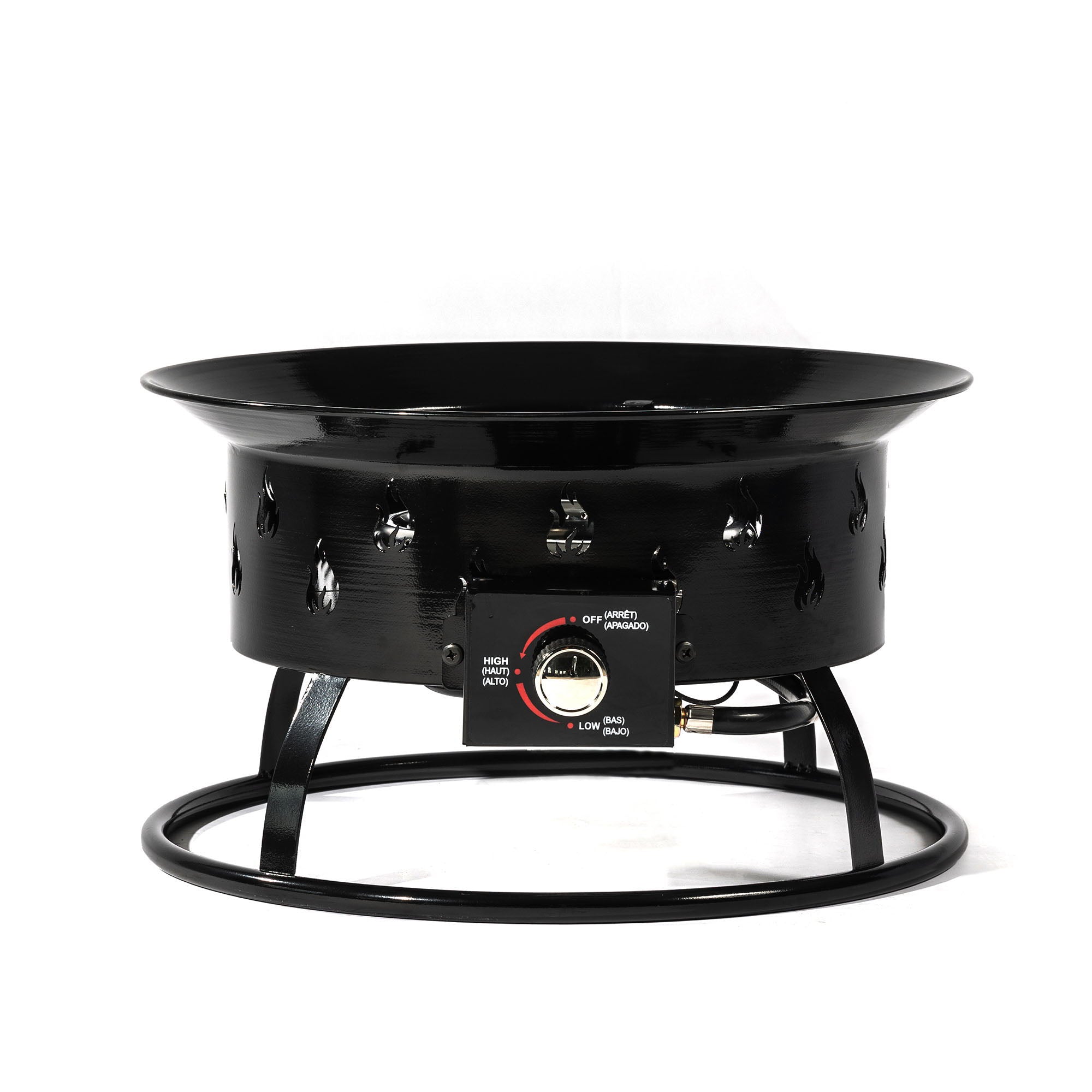 Propane Gas Fire Pit Table, 50000 Btu Round For Outside Patio - Black by HouseOfZazla