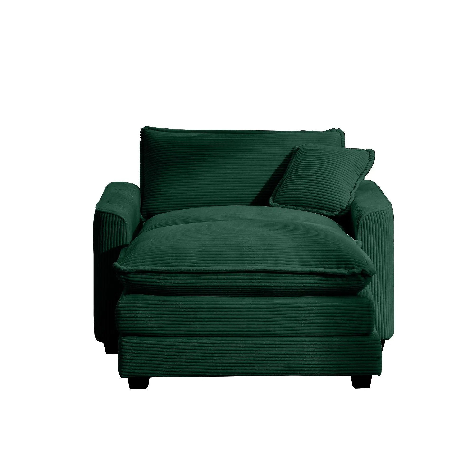 Classic Modern Comfortable Single Chair Deep Seat Sofa With Footstool by Unique Piece Furniture