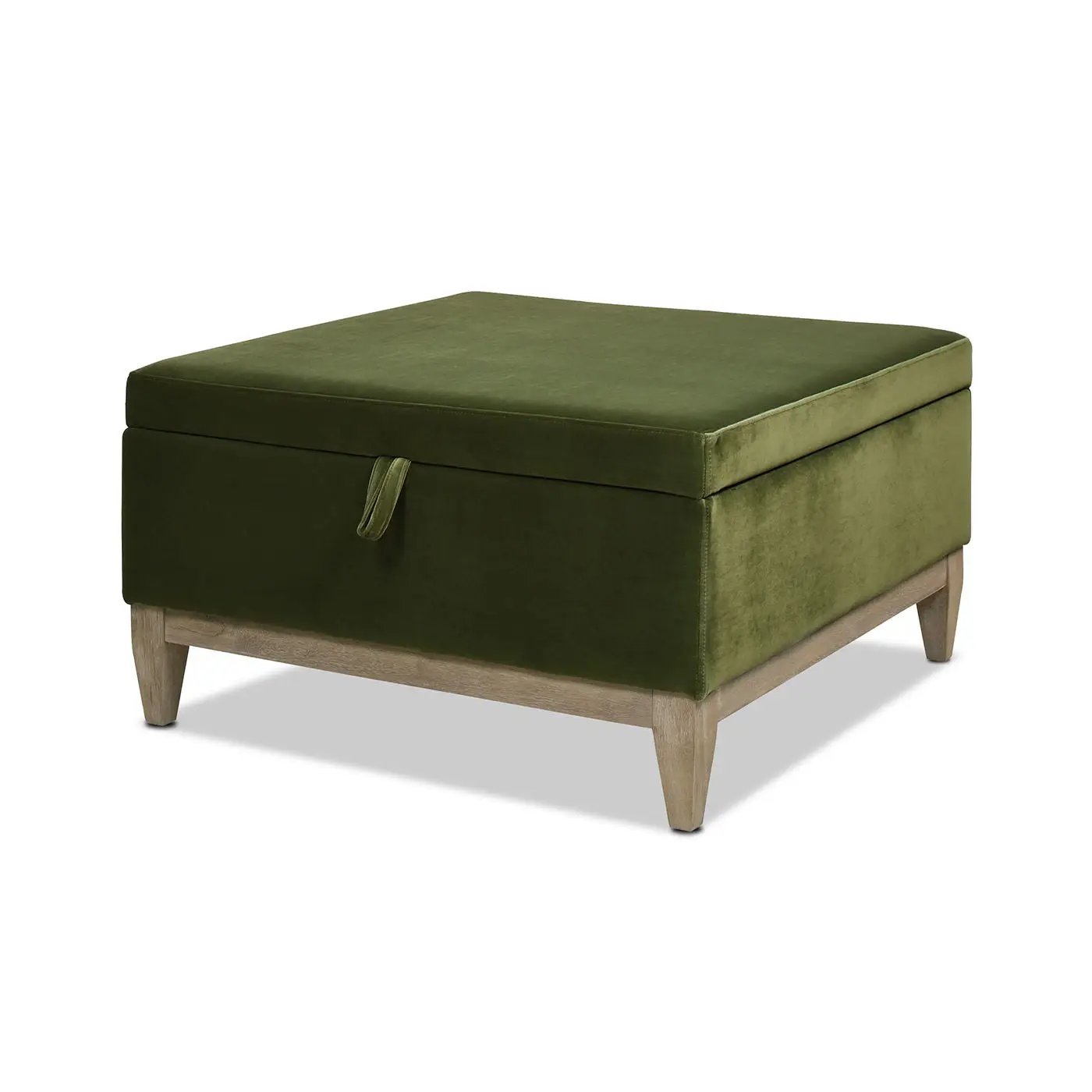 Knox - Square Storage Cocktail Ottoman - Olive Green by Unique Piece Furniture