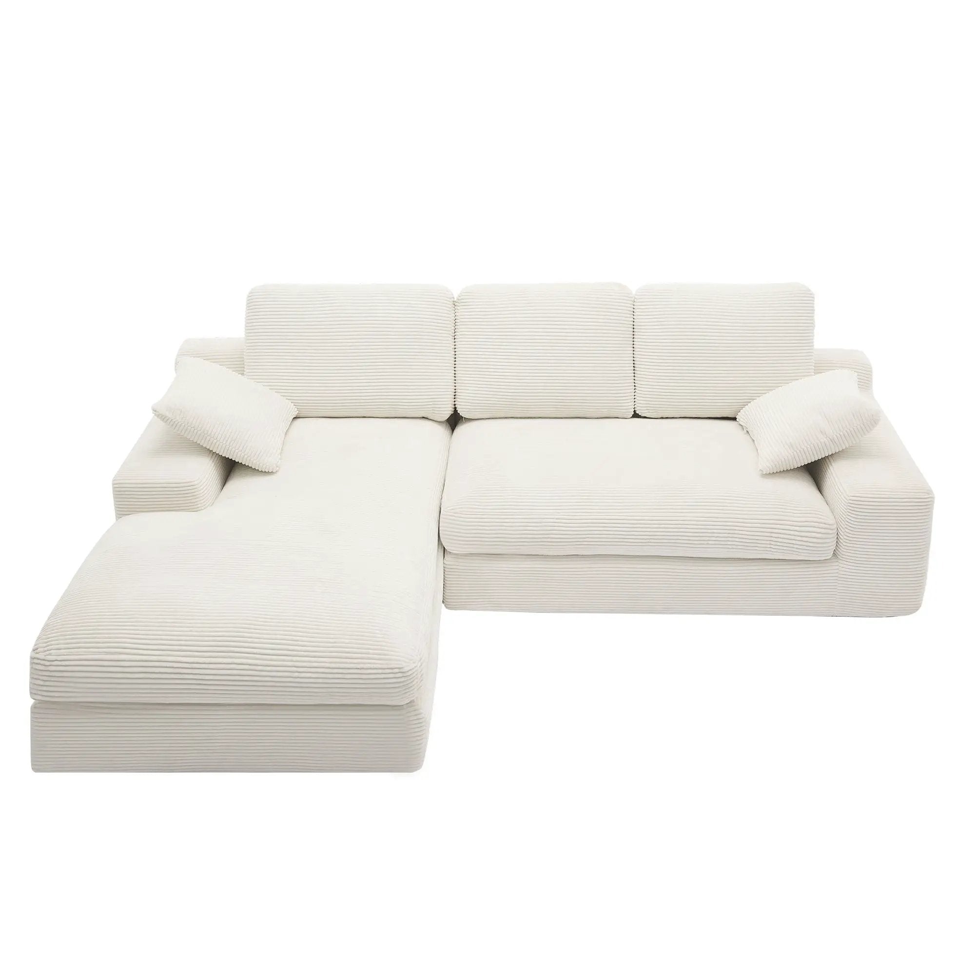Compressed Sofa With 3 Back Cushions, 2 Throw Pillows