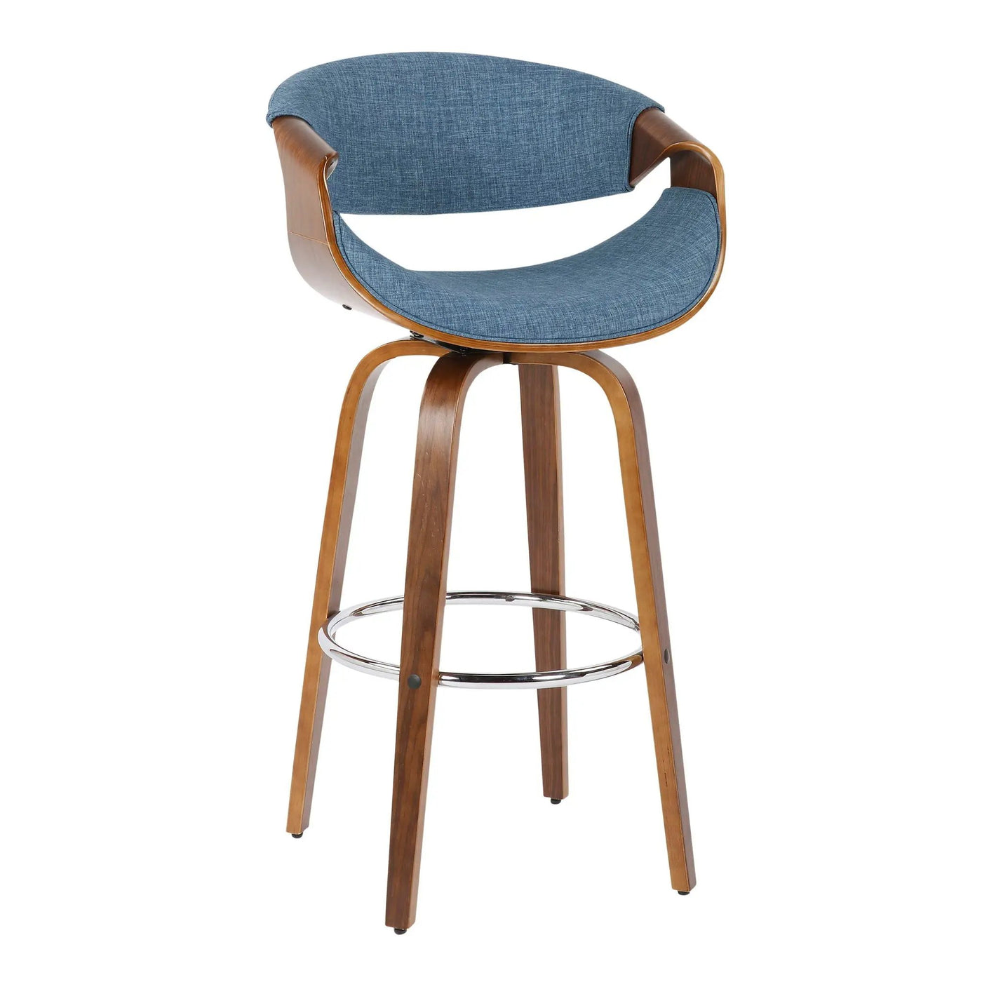 Curvini Mid - Century Modern Fixed Height Barstool With Swivel (Set of 2) by HouseOfZazla