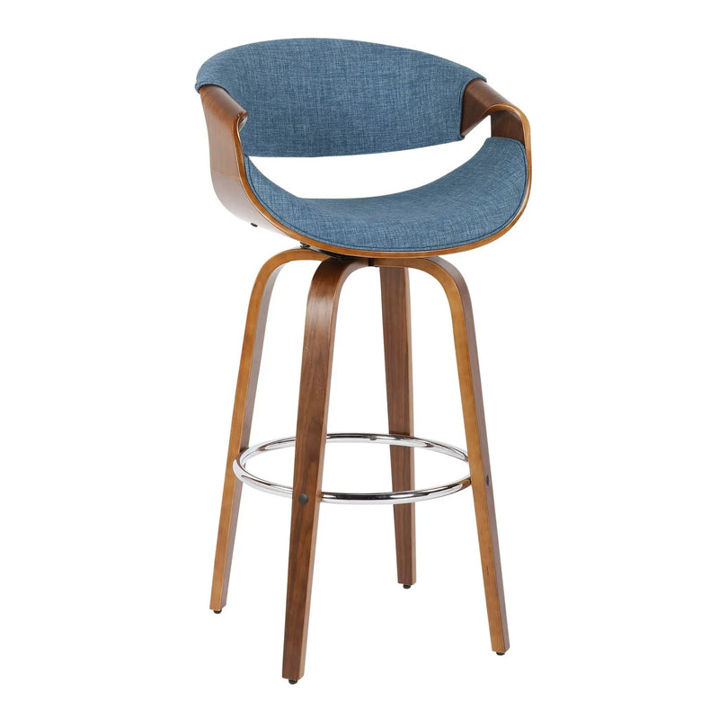 Curvini Mid - Century Modern Fixed Height Barstool With Swivel (Set of 2) by HouseOfZazla
