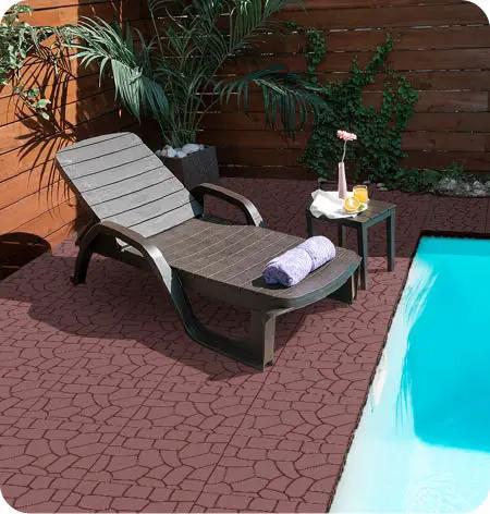 New Stone Texture 12" Patio Deck Tiles, 44pcs by HouseOfZazla