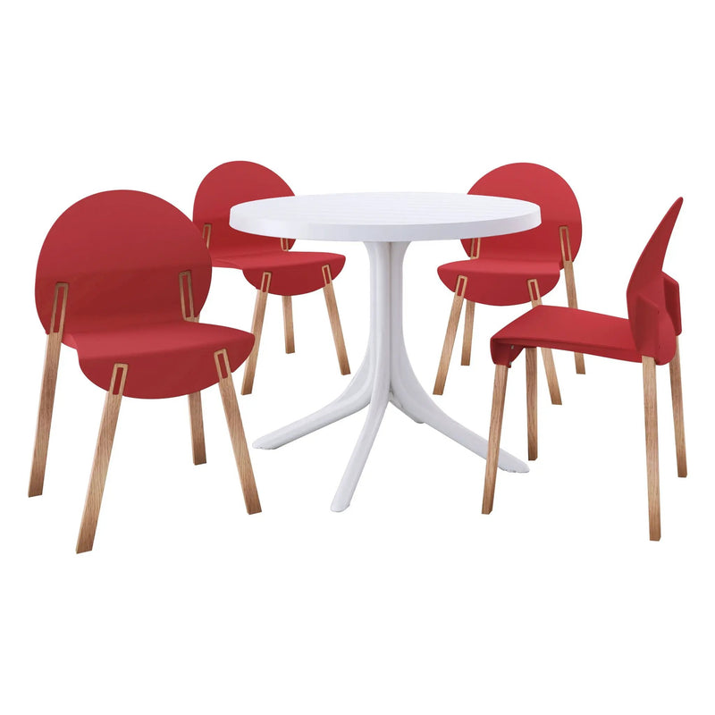 4 Piece Set Of Single Chairs, Traditional Elements With Round Table by Unique Piece Furniture