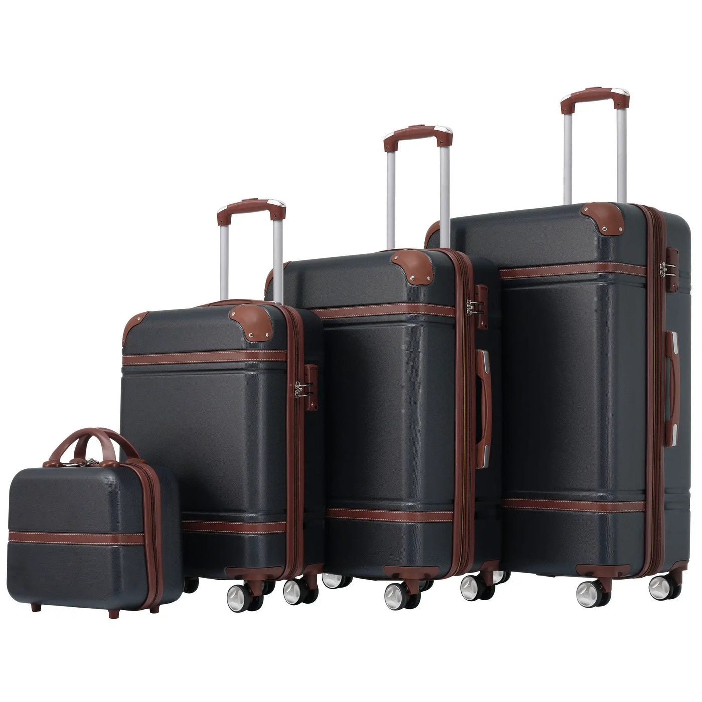 Hardshell Luggage Sets 4 Pieces 20" / 24" / 28" Luggages And Cosmetic Case Spinner Suitcase With Tsa Lock Lightweight by HouseOfZazla