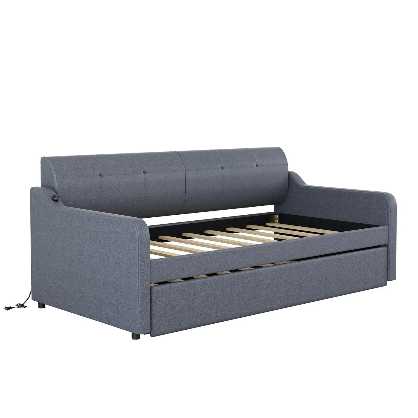 Upholstered Daybed With Trundle And USB Charging by HouseOfZazla