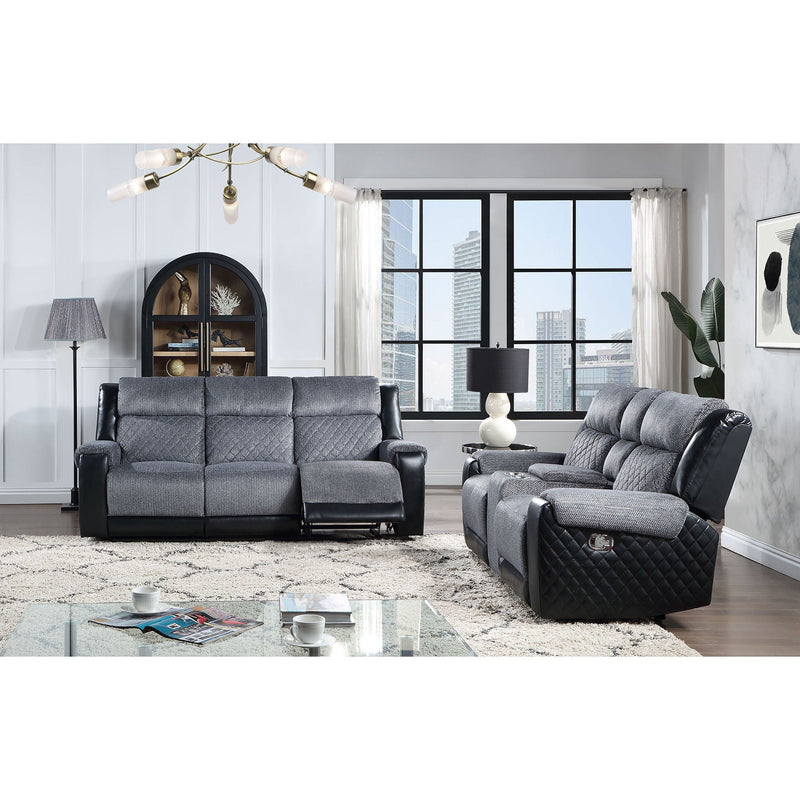 Alicia - Console Reclining Loveseat - Gray Black by HouseOfZazla