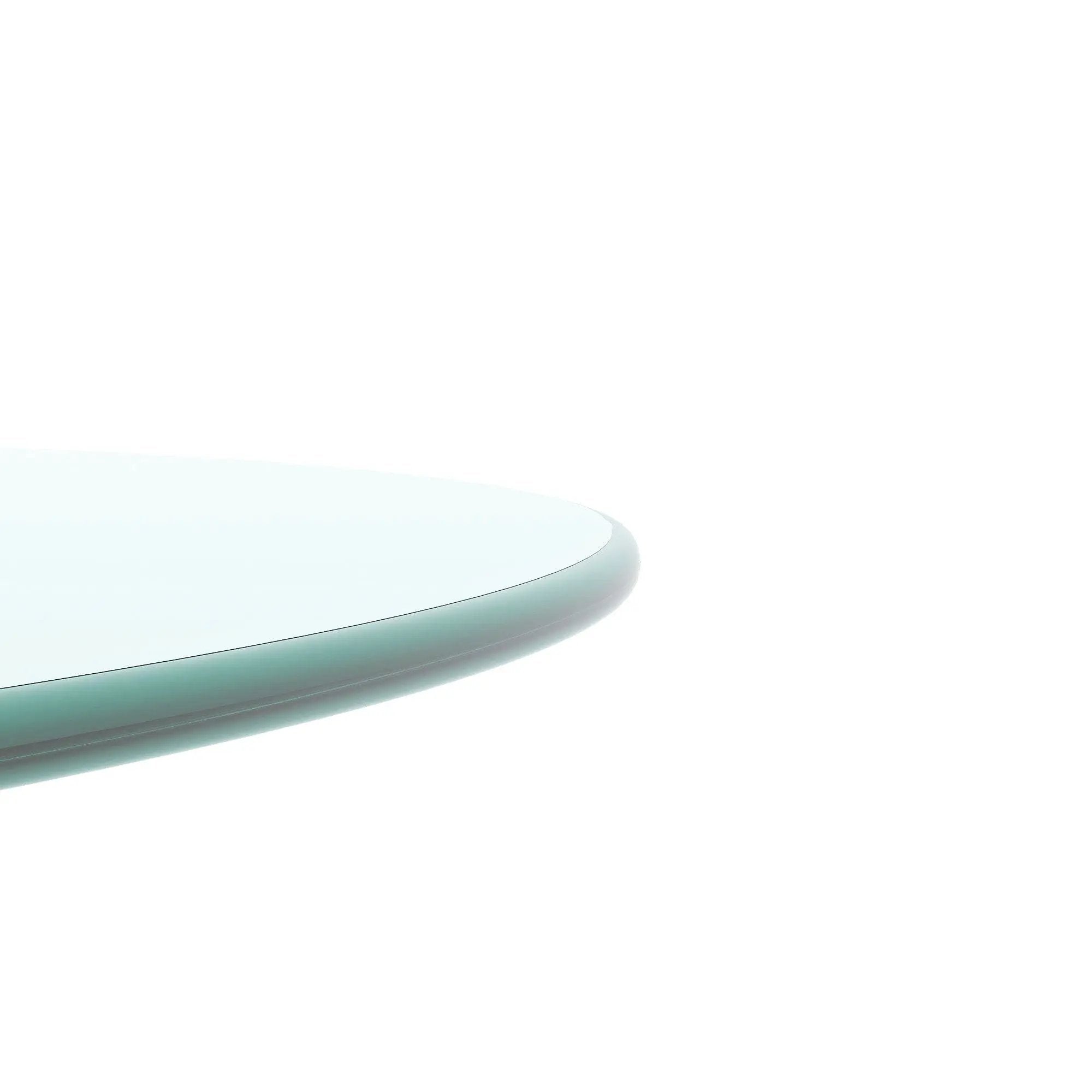 20" Round Tempered Glass Table Top Clear Glass 1 / 4" Thick Round Polished Edge - Transparent by HouseOfZazla