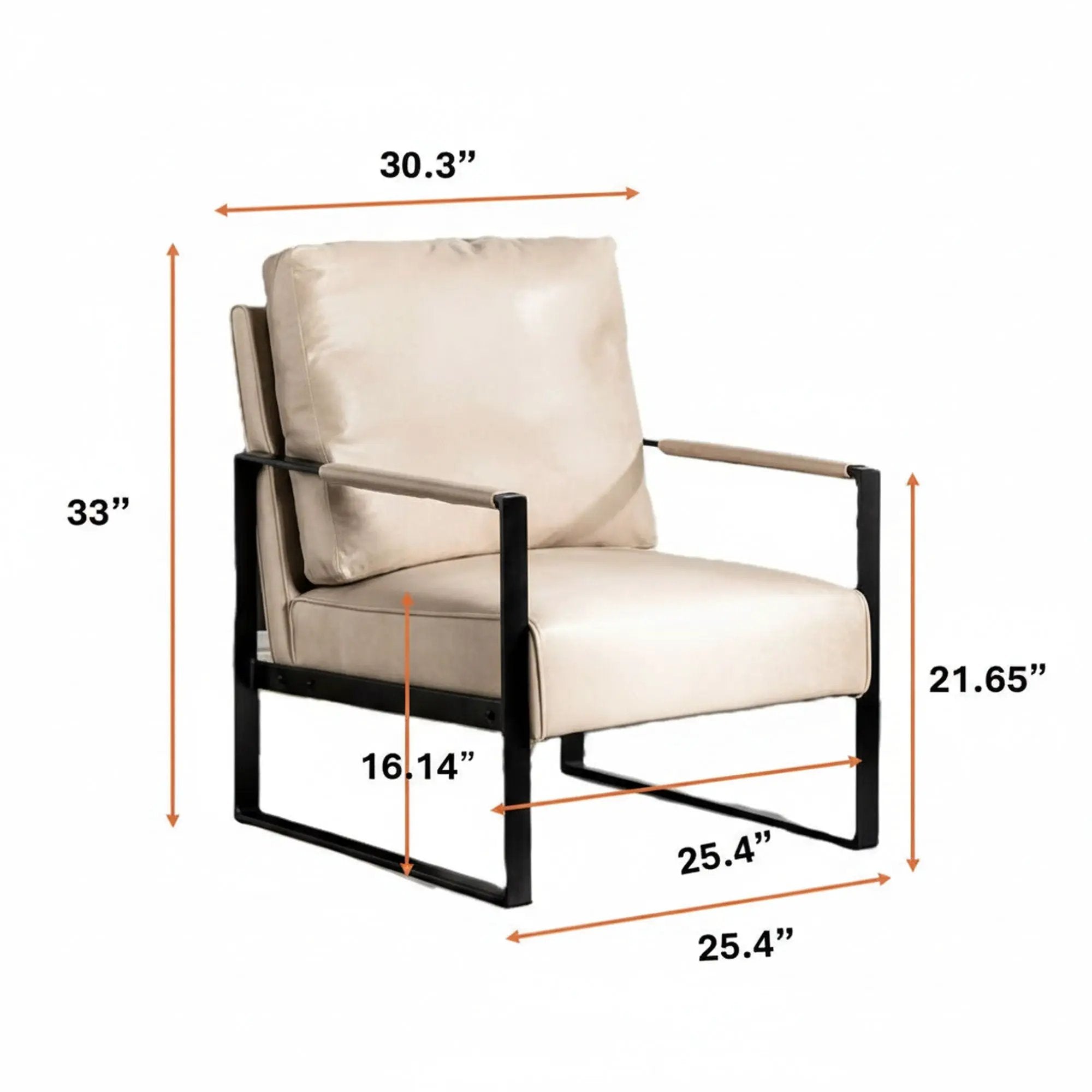 Accent Chair With Durable Square Frame, Armchair For Living Room - Brown by Unique Piece Furniture