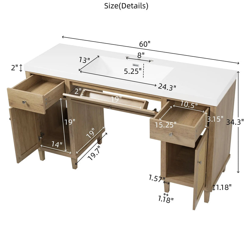 Bathroom Vanity With Sink, Spacious Storage Cabinet by HouseOfZazla