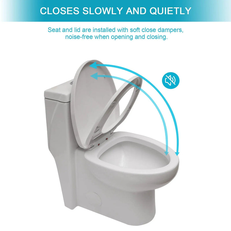 1 Piece Toilet With Dual Flush And Soft Closing Seat - White by HouseOfZazla
