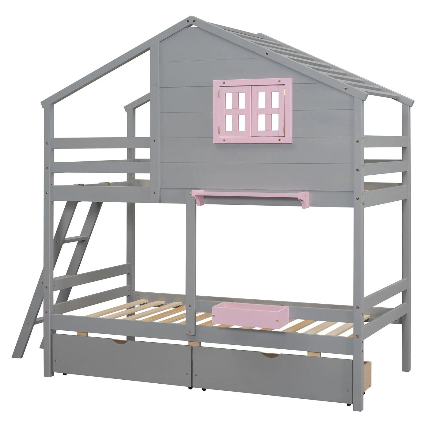 Bunk Bed With Playhouse Roof And Window by Unique Piece Furniture