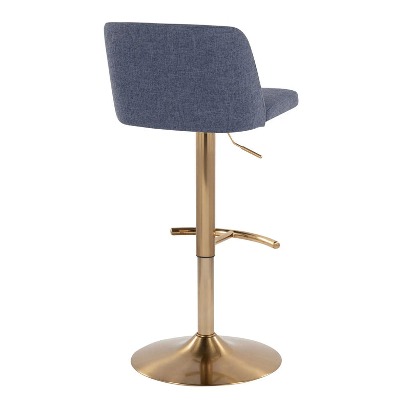 Toriano - Contemporary Adjustable Barstool With Swivel With Rounded T Footrest (Set of 2) by HouseOfZazla