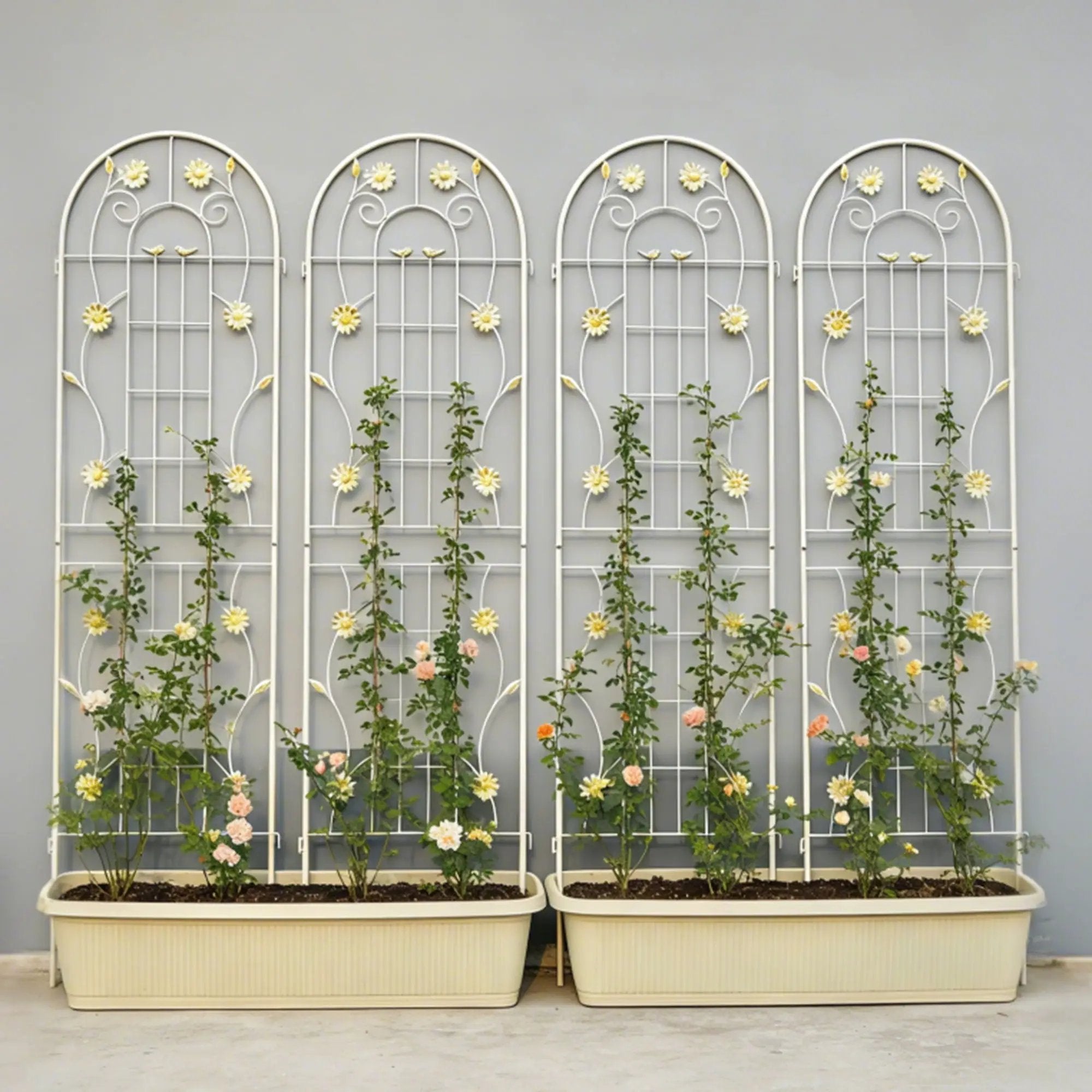 Metal Garden Trellis Rustproof Trellis For Climbing Plant Outdoor Flower Support by HouseOfZazla