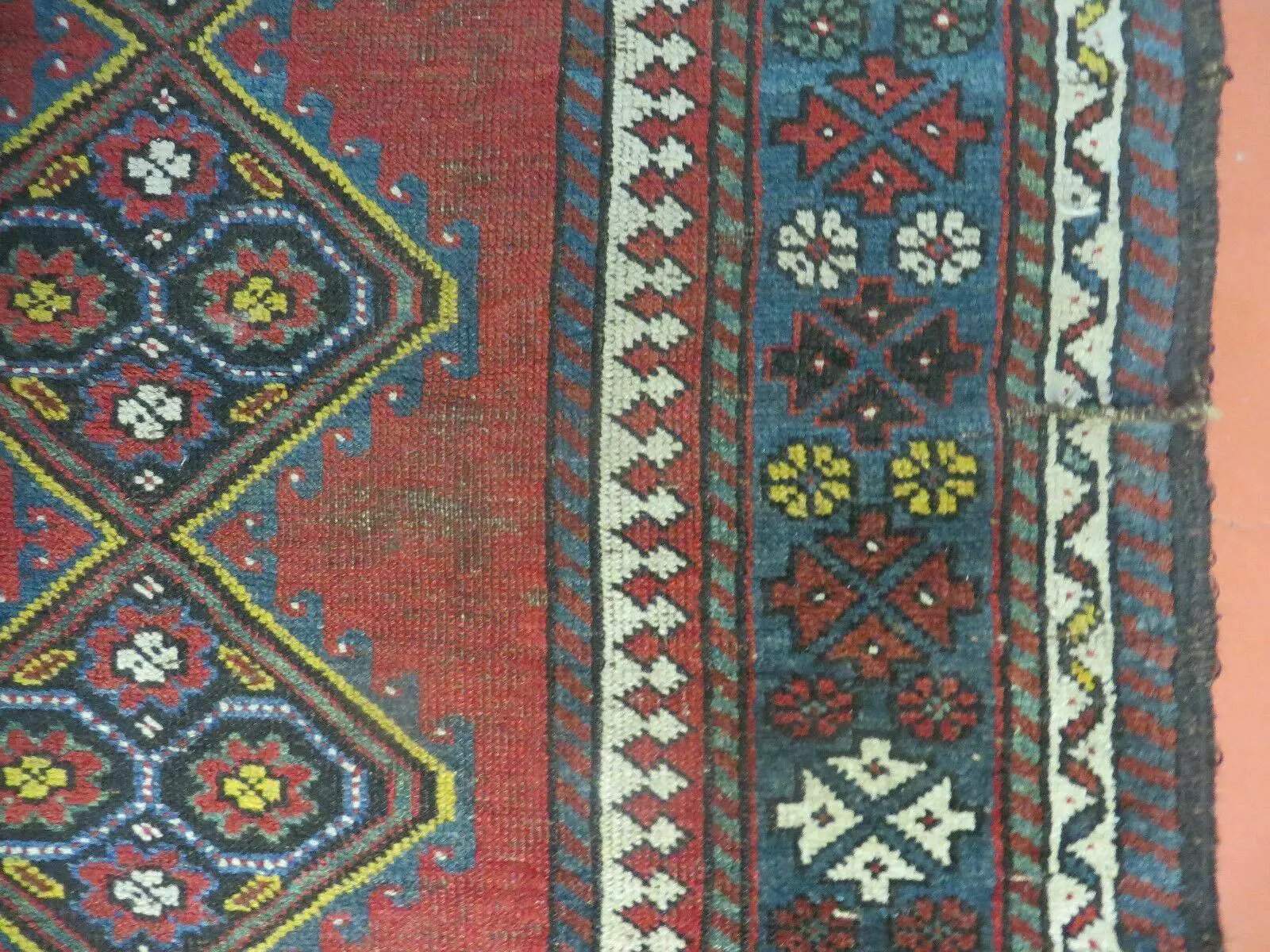 3' X 6' Antique 1920s Handmade Caucasian Karabagh Ganjeh Talesh Wool Rug Nice by Jewel Rugs