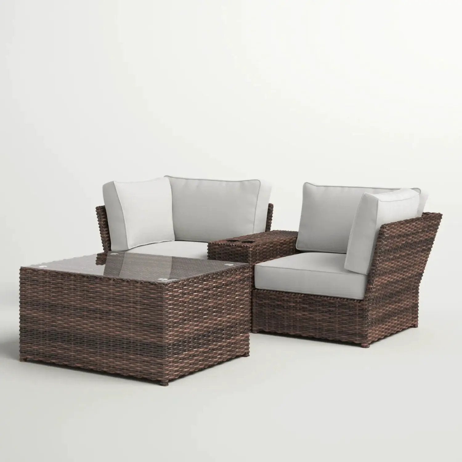 Comfortable Modern Patio Rattan Sectional Set With Cushions by Unique Piece Furniture