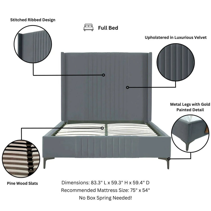 Promenade - Bed With Upholstered Headboard And Slats