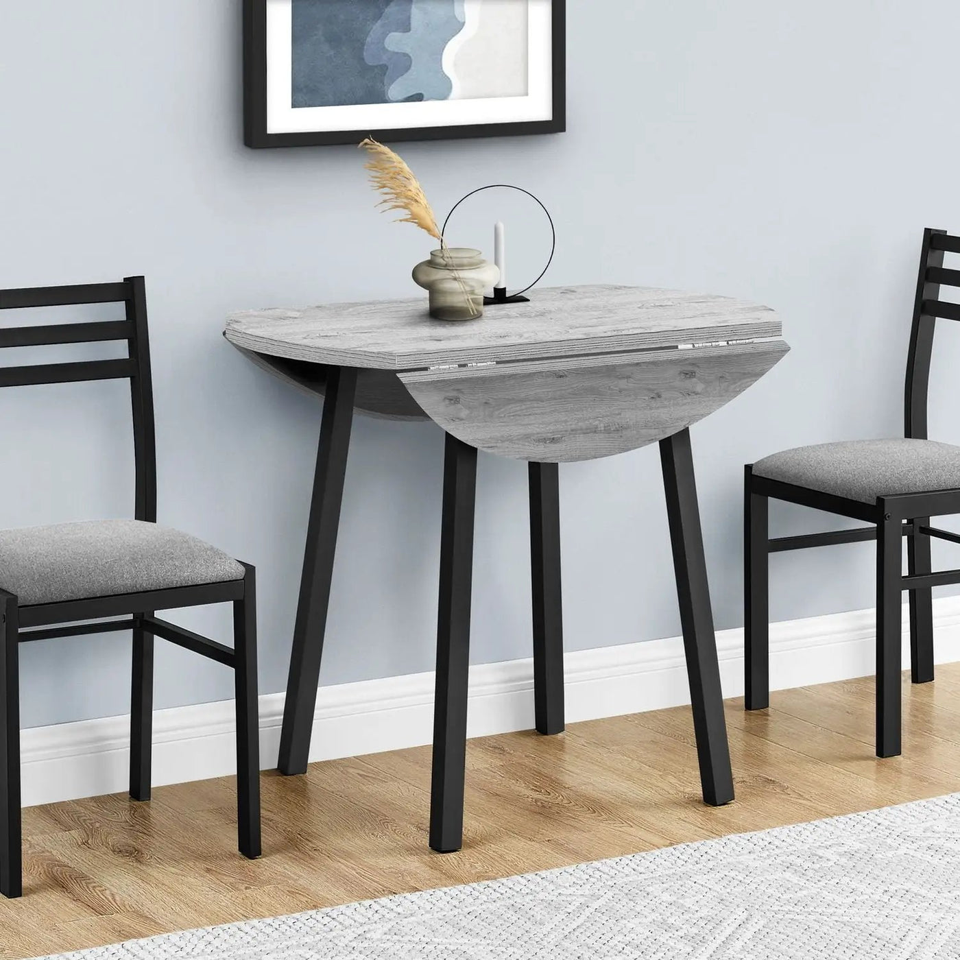 3 Pieces Dining Table Set, Small, Drop Leaf, Contemporary & Modern by Unique Piece Furniture