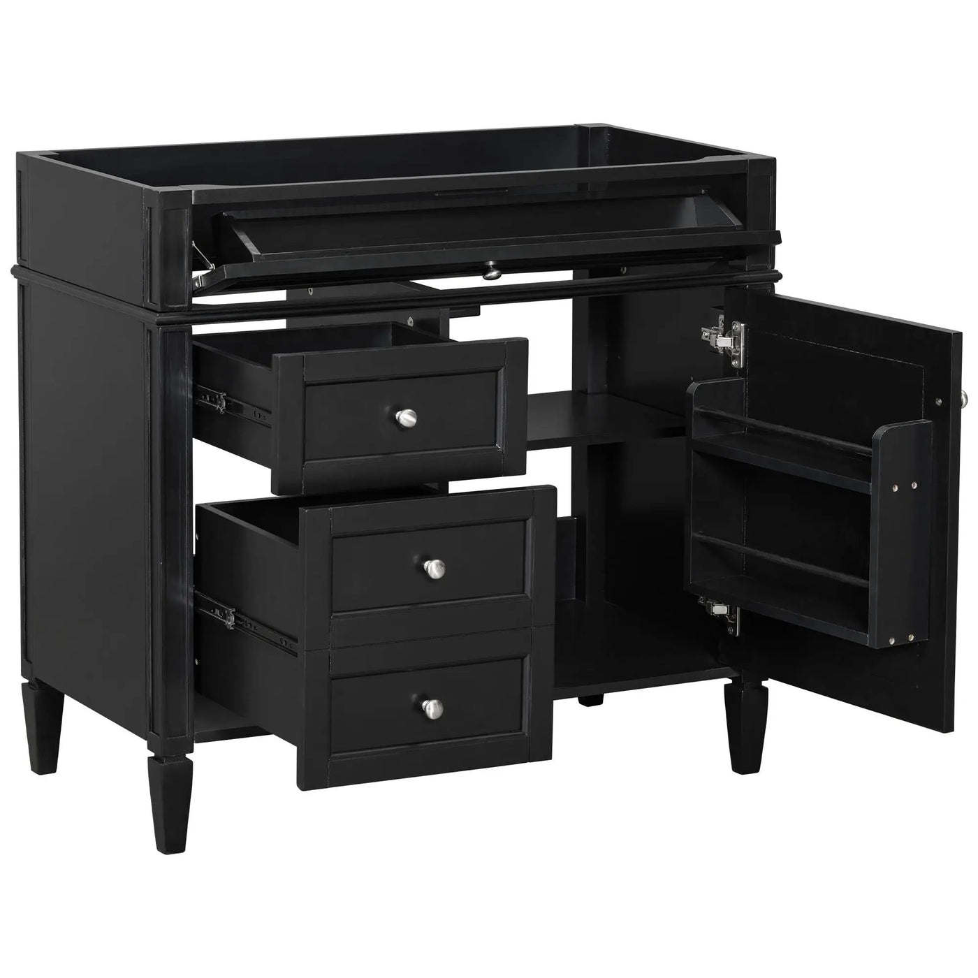 Bathroom Vanity With 2 Drawers and Tip-Out Storage Cabinet by HouseOfZazla