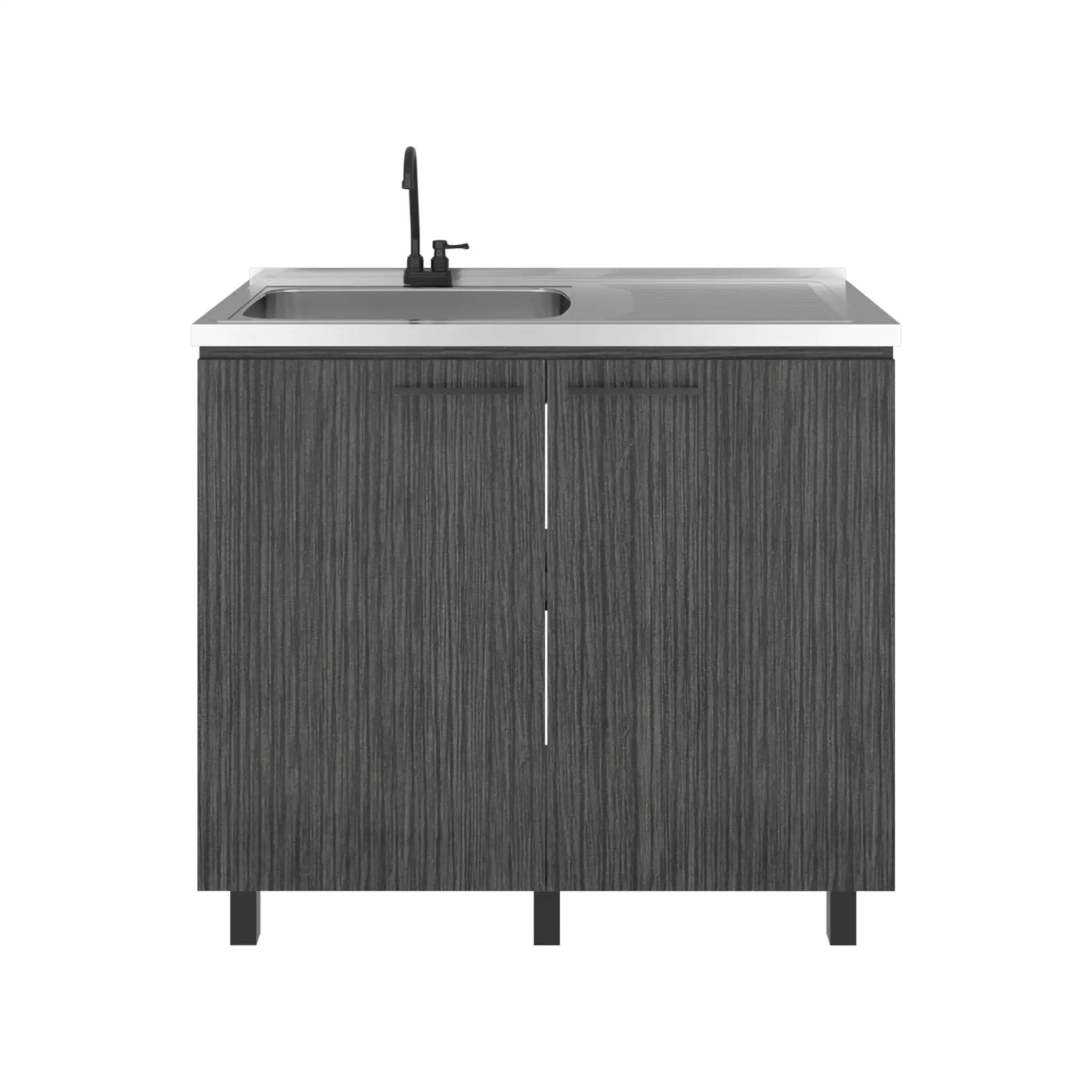 Alatna Freestanding Utility Base Cabinet with Stainless Steel Countertop by HouseOfZazla